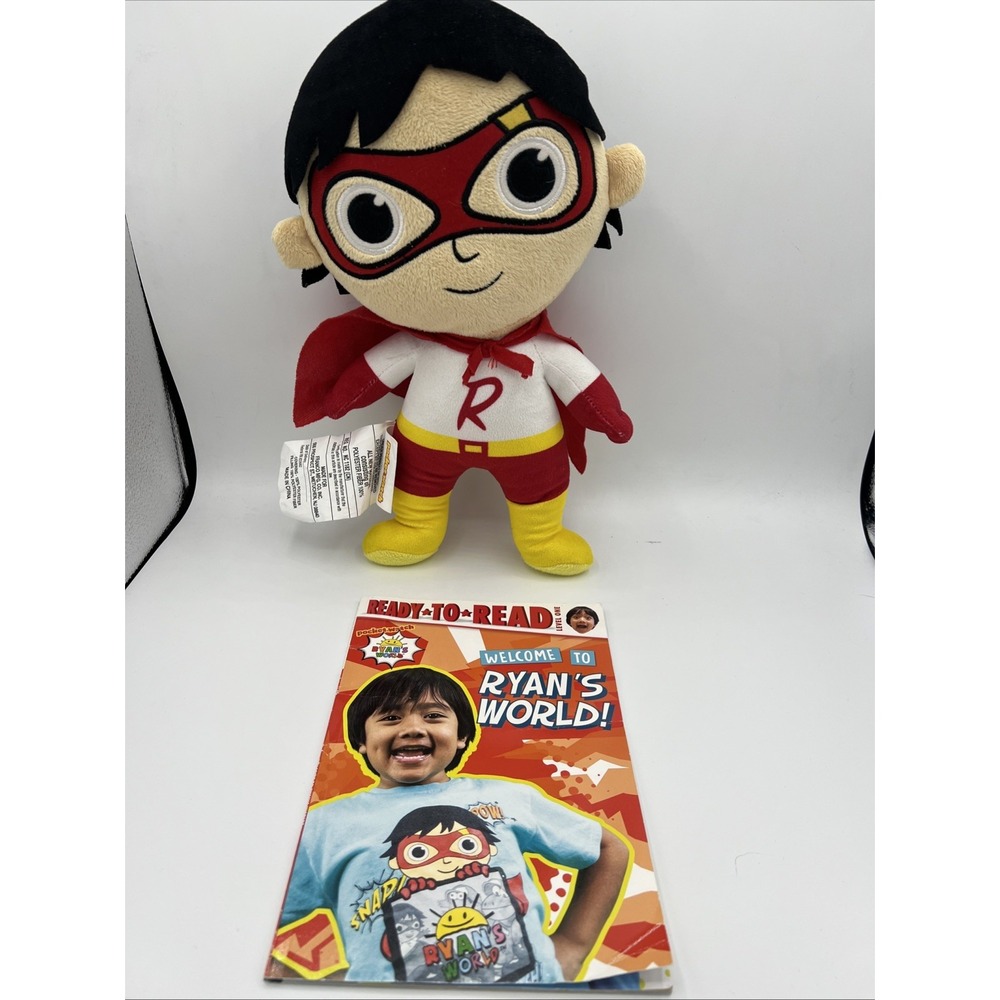 Ryan's World Set - 12" Red Titan Plush & Paperback Book